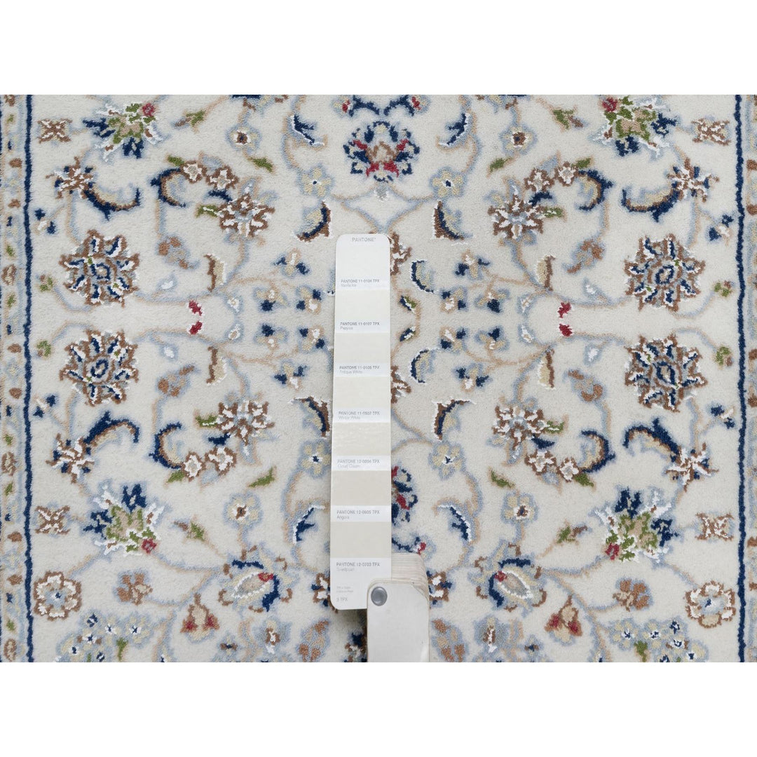 2'9" x 21'8" New Hand Knotted Ivory Wool & Silk Runner Oriental Rug - MOA10291619