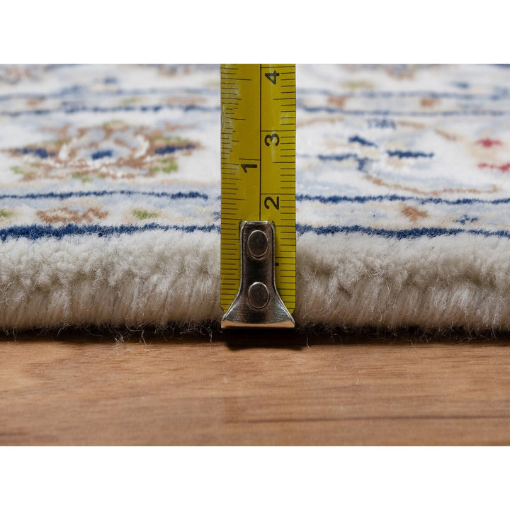 2'9" x 21'8" New Hand Knotted Ivory Wool & Silk Runner Oriental Rug - MOA10291619