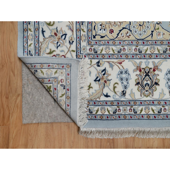 8'9" x 11'11" New Hand Knotted Blue Wool & Silk Rectangle Oriental Rug - MOA10291621