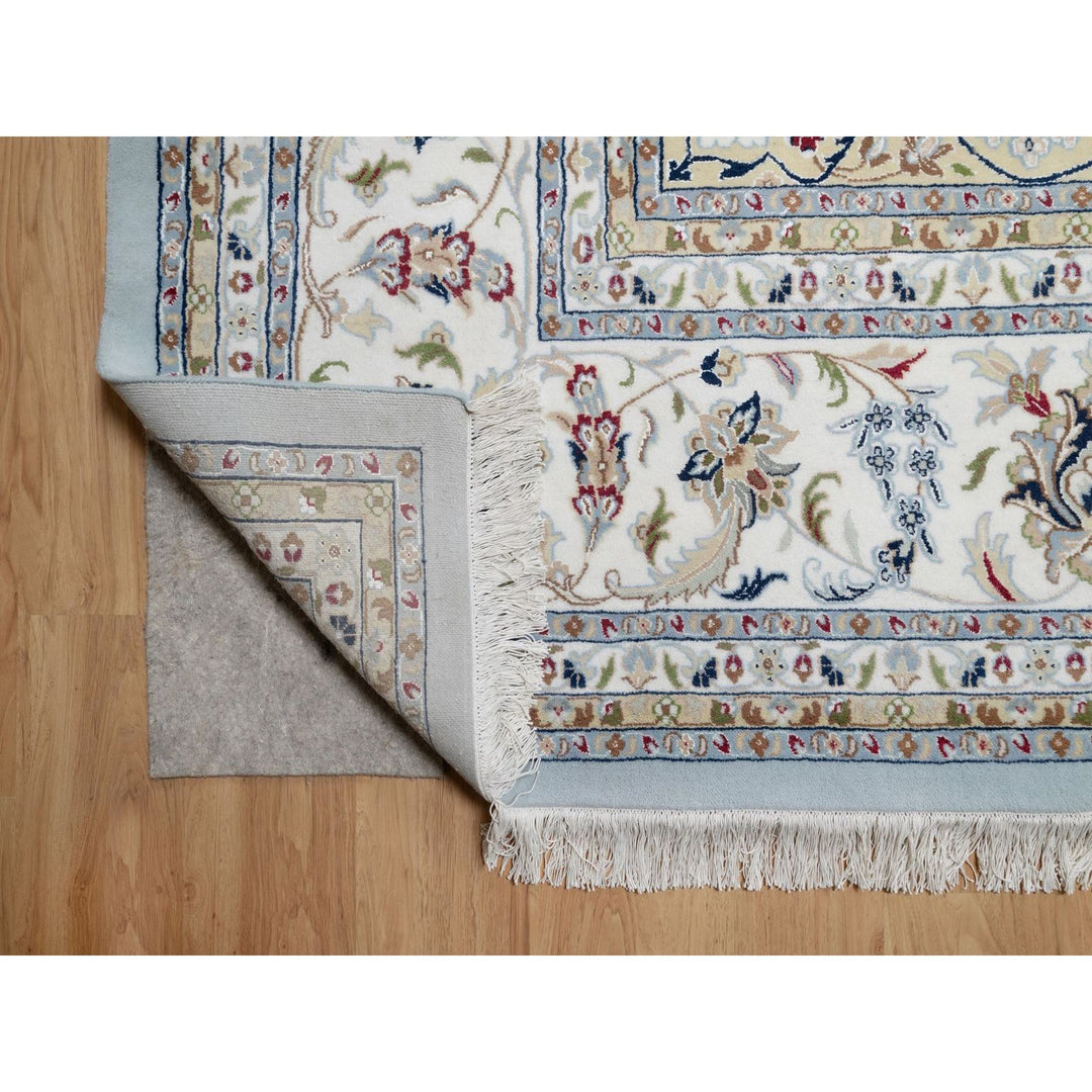 12'0" x 18'4" New Hand Knotted Blue Wool & Silk Rectangle Oriental Rug - MOA10291627
