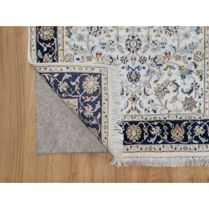 2'8" x 10'3" New Hand Knotted Ivory Wool & Silk Runner Oriental Rug - MOA10291628