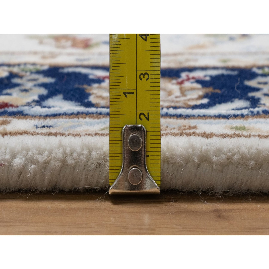 2'8" x 10'3" New Hand Knotted Ivory Wool & Silk Runner Oriental Rug - MOA10291628