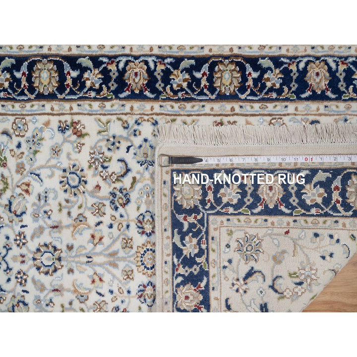2'8" x 10'3" New Hand Knotted Ivory Wool & Silk Runner Oriental Rug - MOA10291628