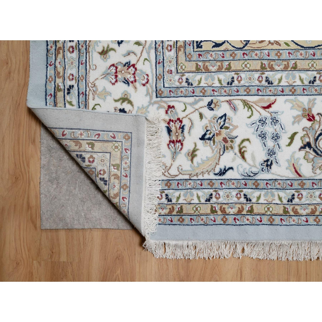11'9" x 15'4" New Hand Knotted Blue Wool & Silk Rectangle Oriental Rug - MOA10291629