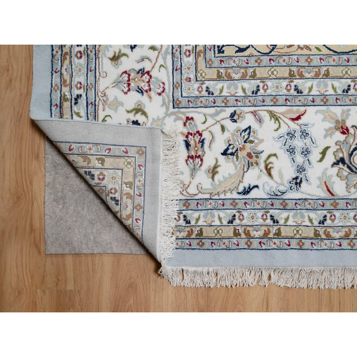 11'9" x 15'4" New Hand Knotted Blue Wool & Silk Rectangle Oriental Rug - MOA10291629