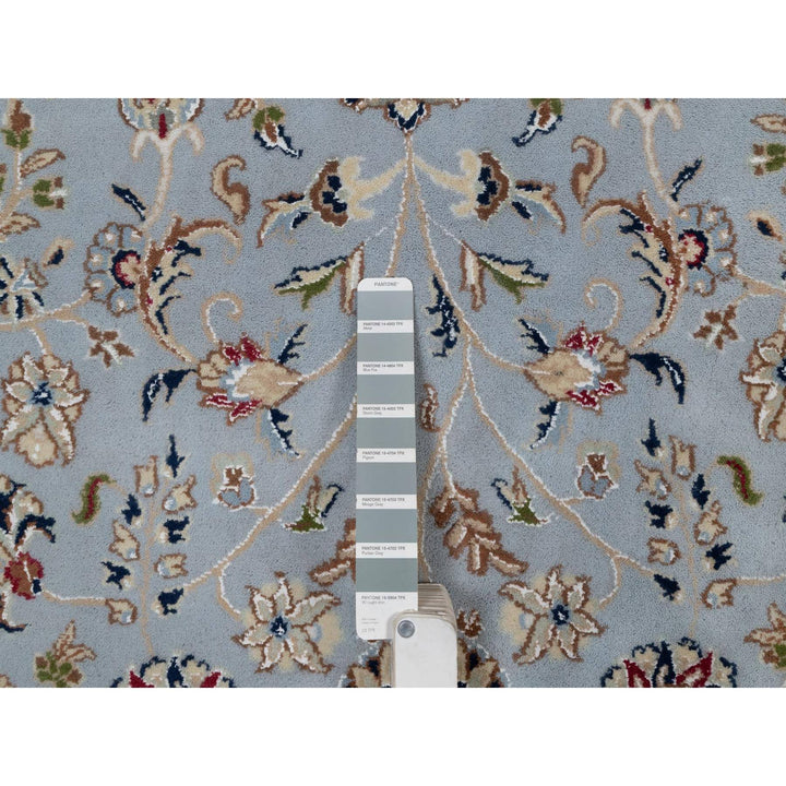 8'1" x 10'2" New Hand Knotted Blue Wool & Silk Rectangle Oriental Rug - MOA10291631