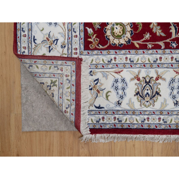 8'1" x 10'3" New Hand Knotted Red Wool & Silk Rectangle Oriental Rug - MOA10291632