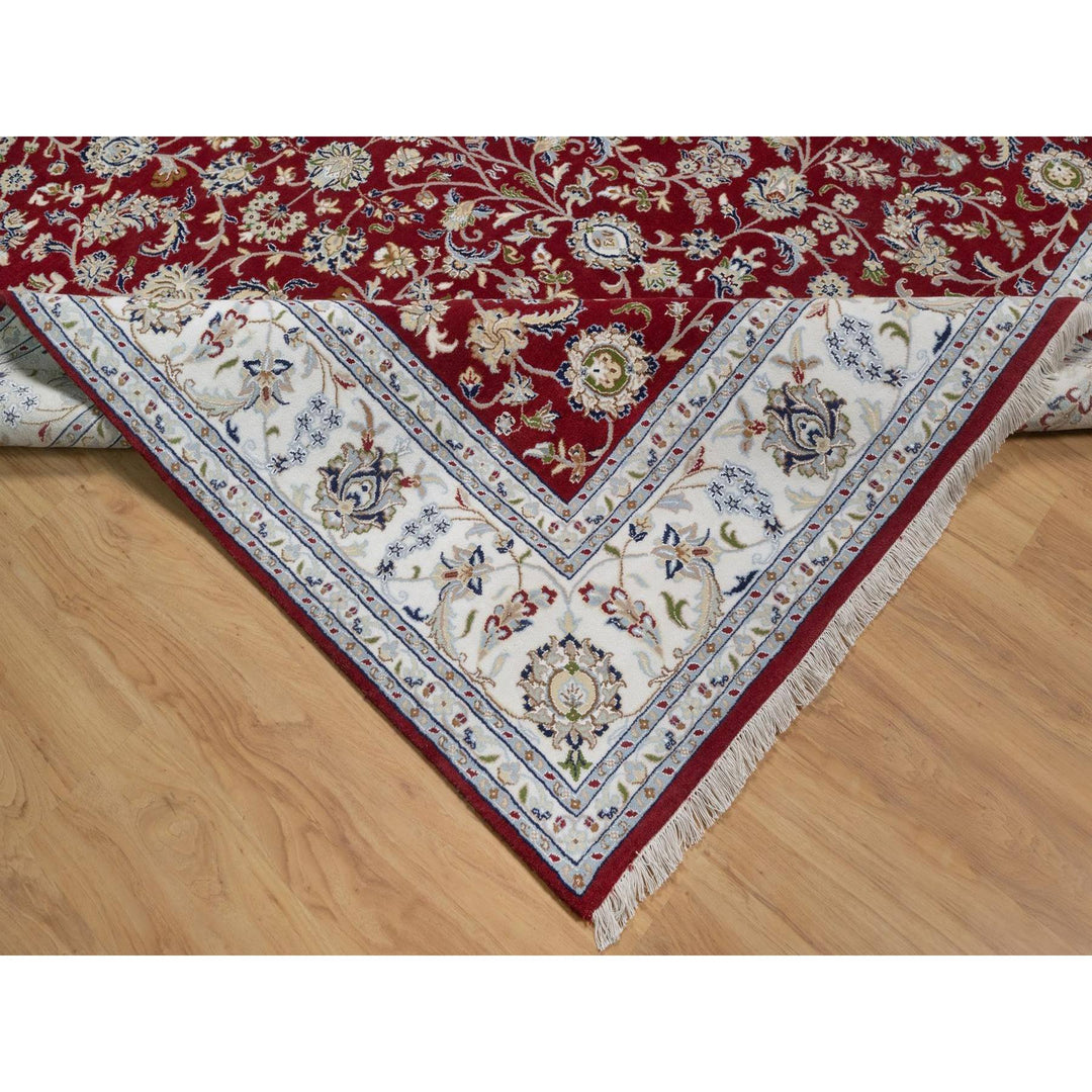 8'1" x 10'3" New Hand Knotted Red Wool & Silk Rectangle Oriental Rug - MOA10291632