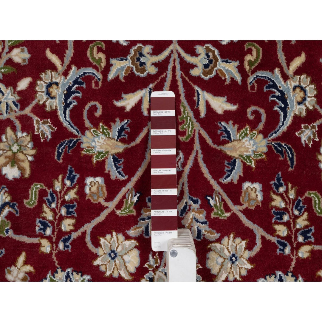 8'1" x 10'3" New Hand Knotted Red Wool & Silk Rectangle Oriental Rug - MOA10291632