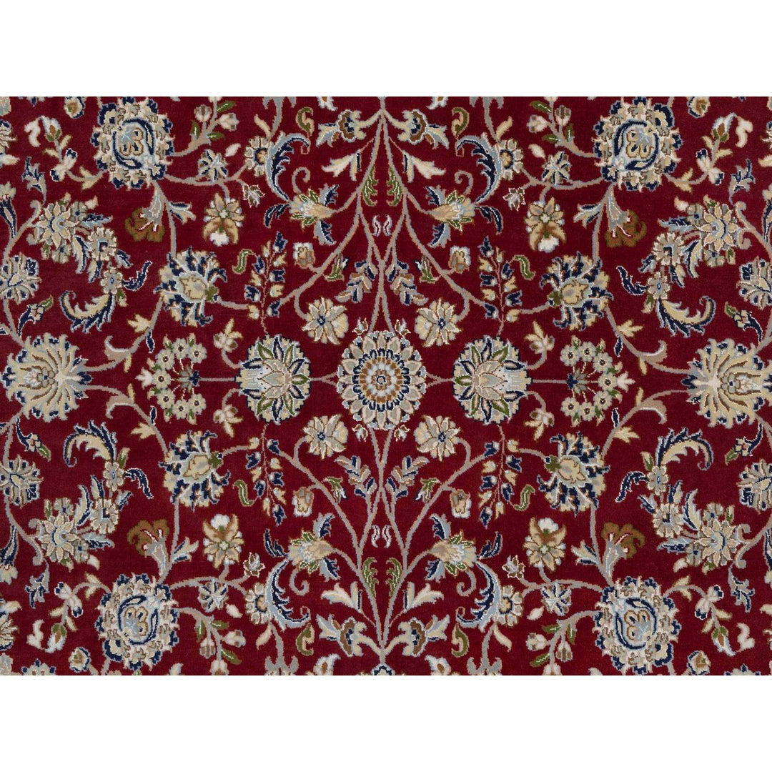 8'1" x 10'3" New Hand Knotted Red Wool & Silk Rectangle Oriental Rug - MOA10291632