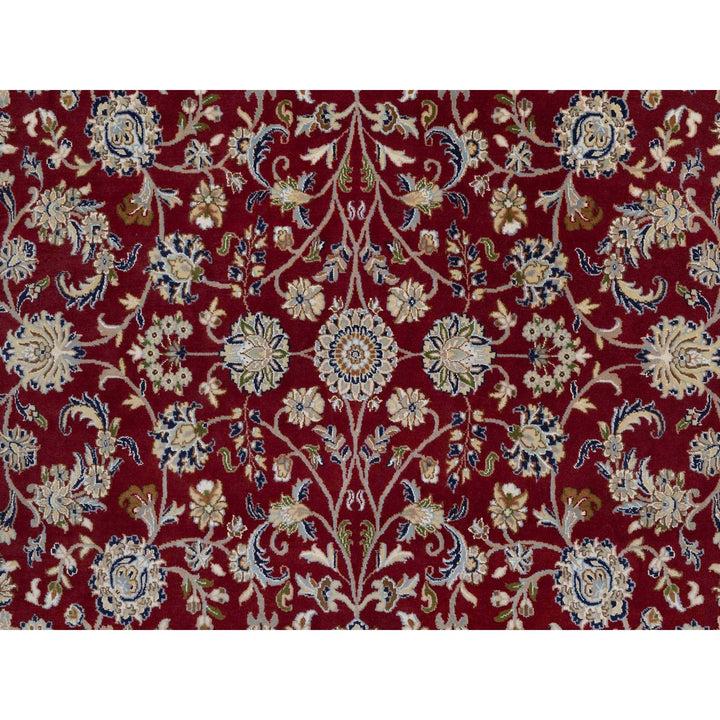 8'1" x 10'3" New Hand Knotted Red Wool & Silk Rectangle Oriental Rug - MOA10291632