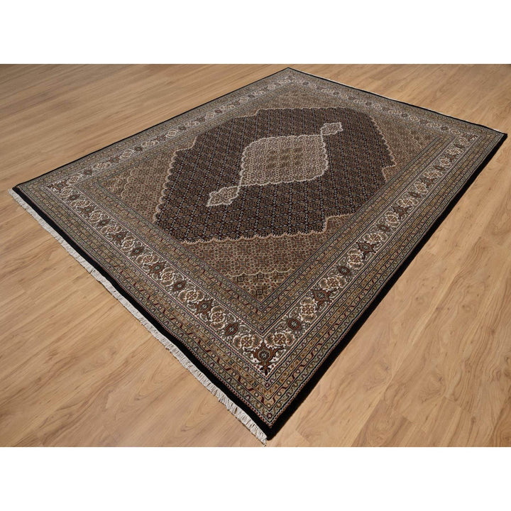 7'11" x 10'4" New Hand Knotted Black Wool Rectangle Oriental Rug - MOA10291633