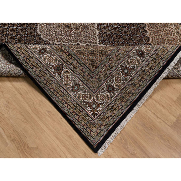 7'11" x 10'4" New Hand Knotted Black Wool Rectangle Oriental Rug - MOA10291633