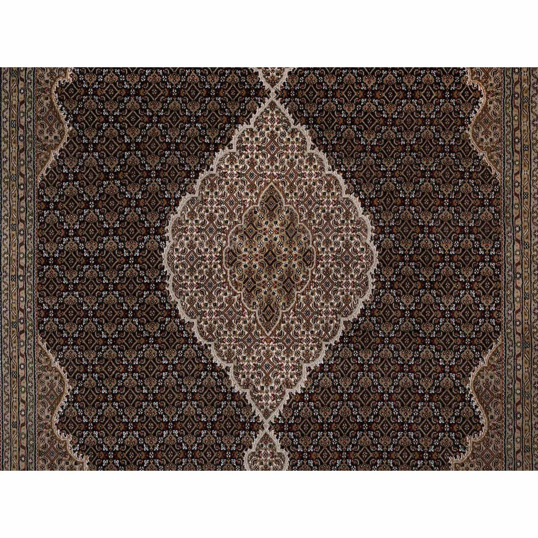 7'11" x 10'4" New Hand Knotted Black Wool Rectangle Oriental Rug - MOA10291633