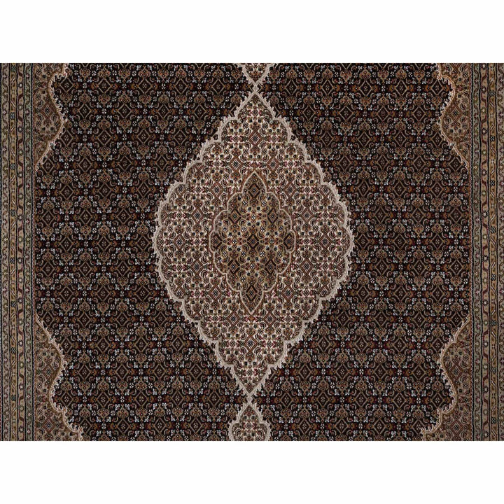 7'11" x 10'4" New Hand Knotted Black Wool Rectangle Oriental Rug - MOA10291633