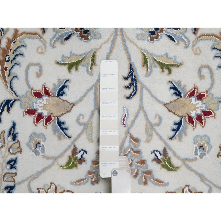 11'8" x 15'2" New Hand Knotted Ivory Wool & Silk Rectangle Oriental Rug - MOA10291634