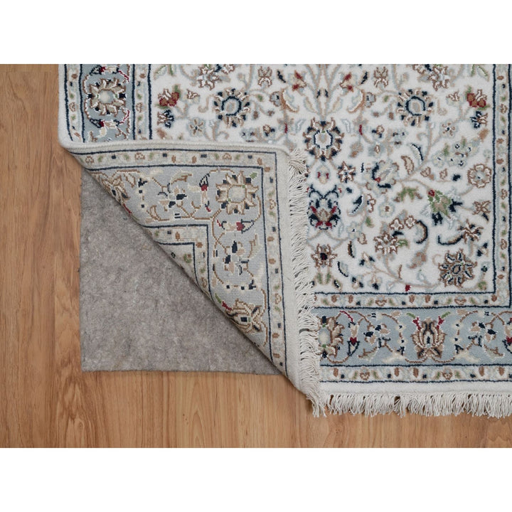 2'9" x 6'1" New Hand Knotted Ivory Wool & Silk Runner Oriental Rug - MOA10291636