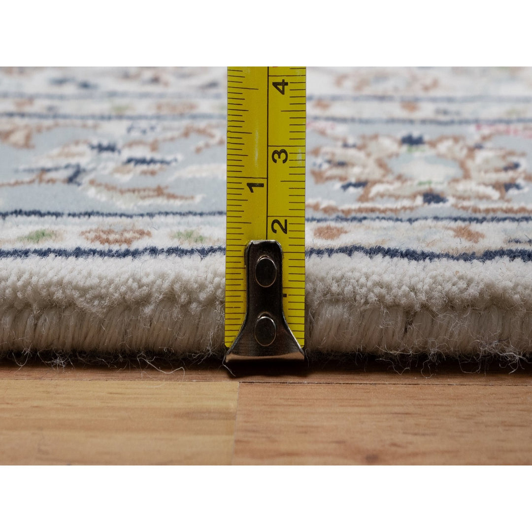 2'9" x 6'1" New Hand Knotted Ivory Wool & Silk Runner Oriental Rug - MOA10291636