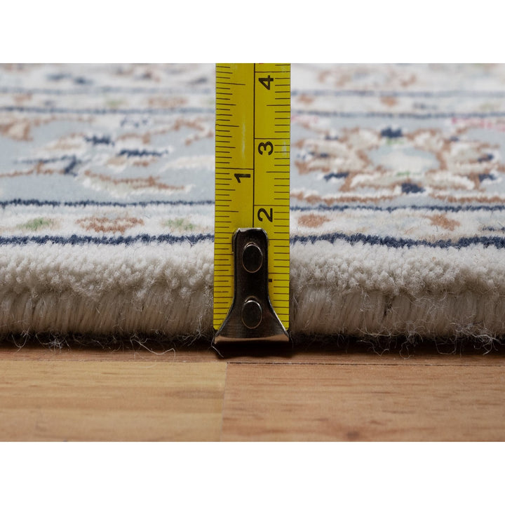 2'9" x 6'1" New Hand Knotted Ivory Wool & Silk Runner Oriental Rug - MOA10291636