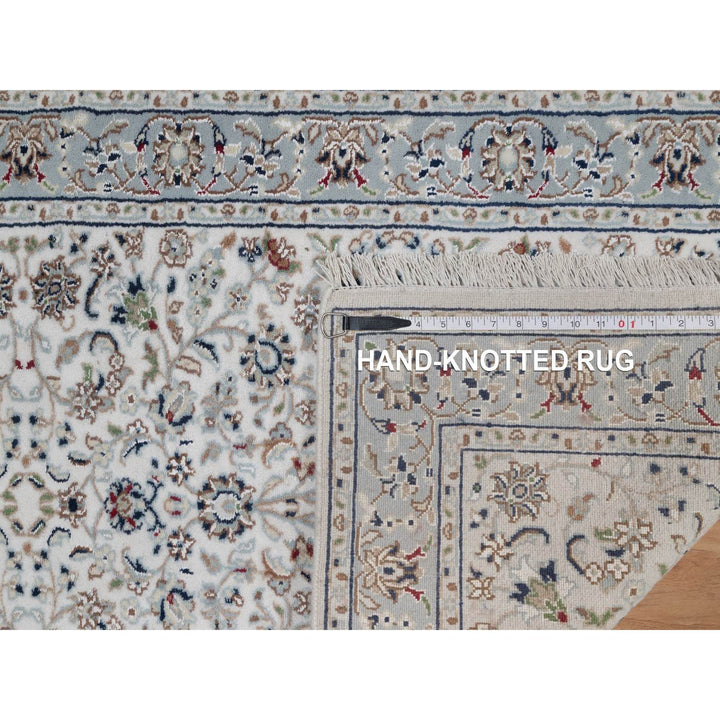 2'9" x 6'1" New Hand Knotted Ivory Wool & Silk Runner Oriental Rug - MOA10291636