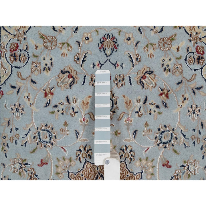 3'1" x 5'2" New Hand Knotted Blue Wool & Silk Rectangle Oriental Rug - MOA10291637