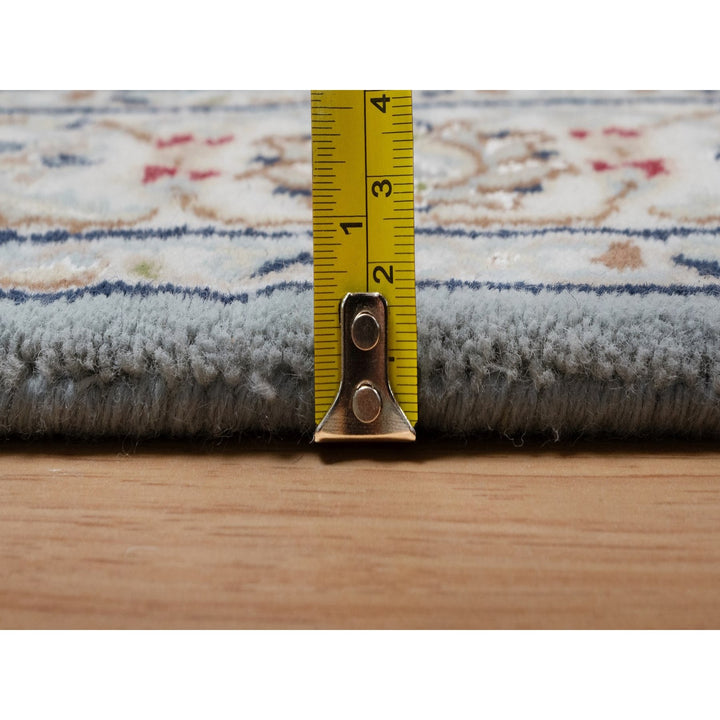 3'1" x 5'2" New Hand Knotted Blue Wool & Silk Rectangle Oriental Rug - MOA10291637