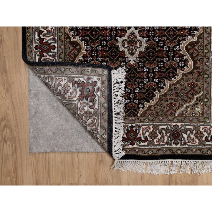 2'10" x 13'11" New Hand Knotted Black Wool Runner Oriental Rug - MOA10291639