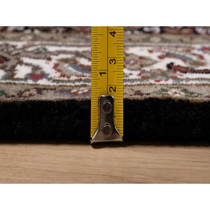 2'10" x 13'11" New Hand Knotted Black Wool Runner Oriental Rug - MOA10291639