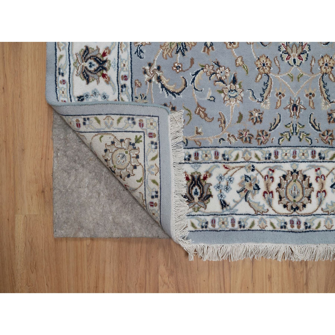 4'3" x 6'4" New Hand Knotted Blue Wool & Silk Rectangle Oriental Rug - MOA10291640
