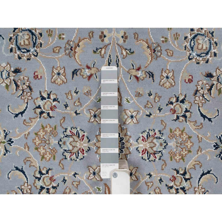 4'3" x 6'4" New Hand Knotted Blue Wool & Silk Rectangle Oriental Rug - MOA10291640