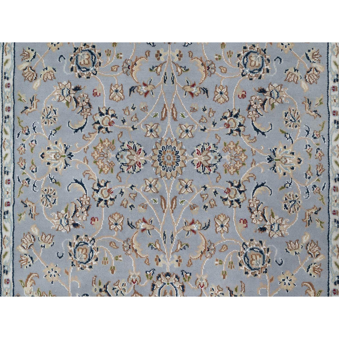 4'3" x 6'4" New Hand Knotted Blue Wool & Silk Rectangle Oriental Rug - MOA10291640