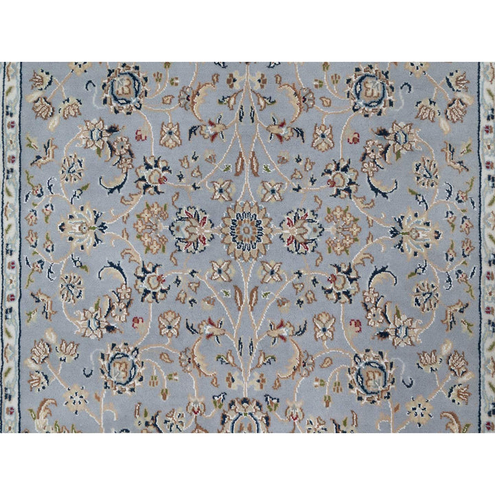 4'3" x 6'4" New Hand Knotted Blue Wool & Silk Rectangle Oriental Rug - MOA10291640