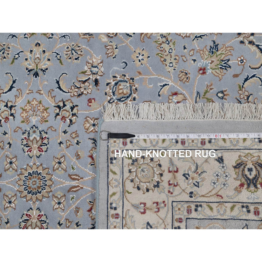 4'3" x 6'4" New Hand Knotted Blue Wool & Silk Rectangle Oriental Rug - MOA10291640