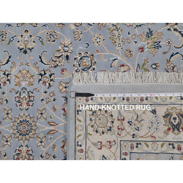 4'3" x 6'4" New Hand Knotted Blue Wool & Silk Rectangle Oriental Rug - MOA10291640