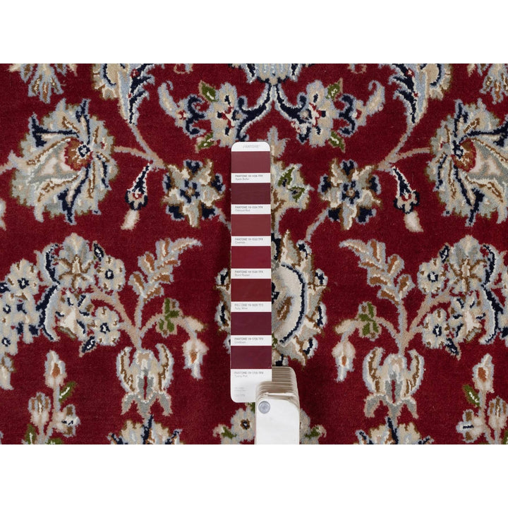 6'0" x 9'0" New Hand Knotted Red Wool & Silk Rectangle Oriental Rug - MOA10291641