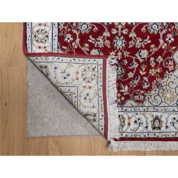 2'7" x 10'3" New Hand Knotted Red Wool & Silk Runner Oriental Rug - MOA10291642