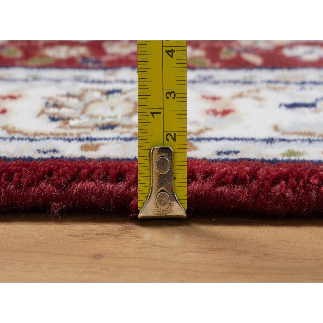 2'7" x 10'3" New Hand Knotted Red Wool & Silk Runner Oriental Rug - MOA10291642