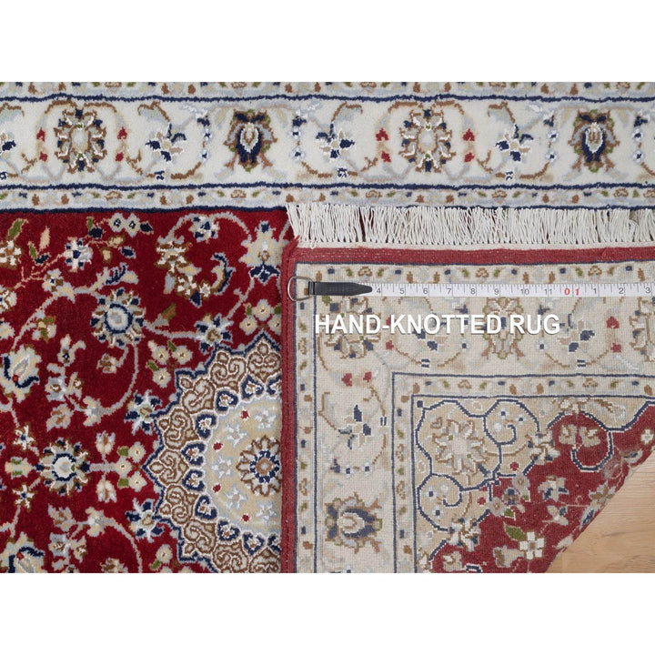 2'7" x 10'3" New Hand Knotted Red Wool & Silk Runner Oriental Rug - MOA10291642