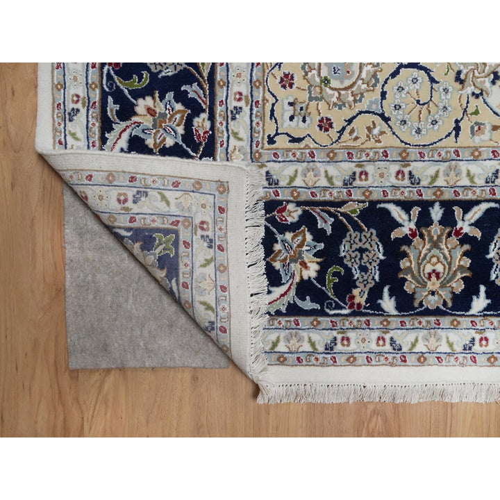 8'11" x 12'3" New Hand Knotted Ivory Wool & Silk Rectangle Oriental Rug - MOA10291643