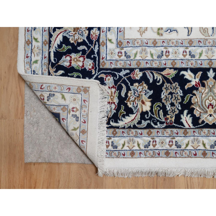 9'11" x 14'3" New Hand Knotted Ivory Wool & Silk Rectangle Oriental Rug - MOA10291644