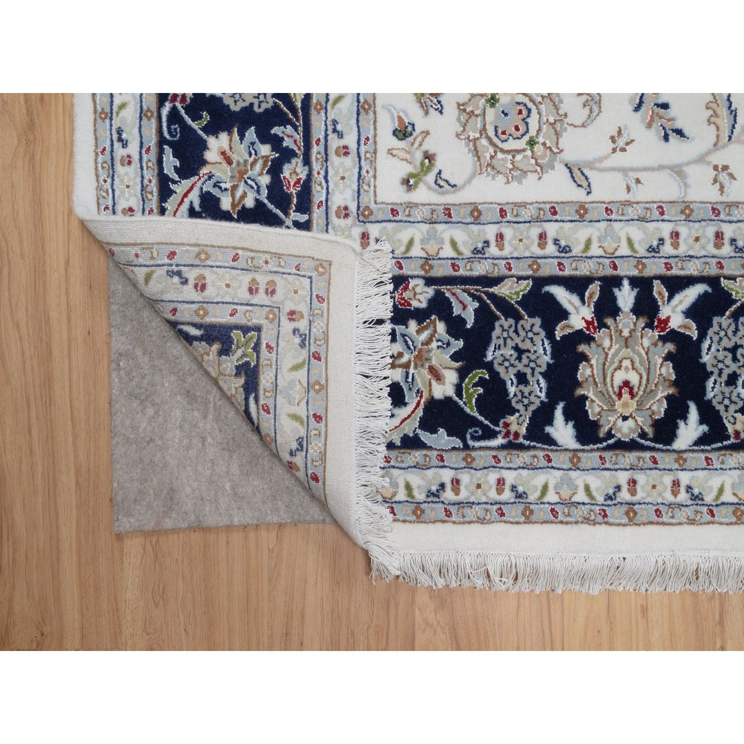 8'1" x 10'2" New Hand Knotted Ivory Wool & Silk Rectangle Oriental Rug - MOA10291645