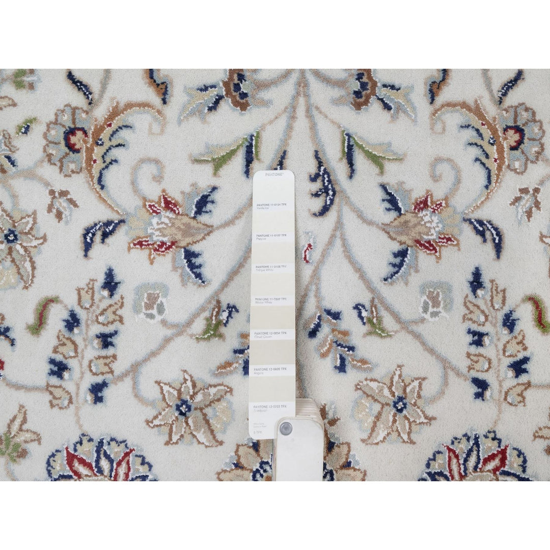 8'1" x 10'2" New Hand Knotted Ivory Wool & Silk Rectangle Oriental Rug - MOA10291645