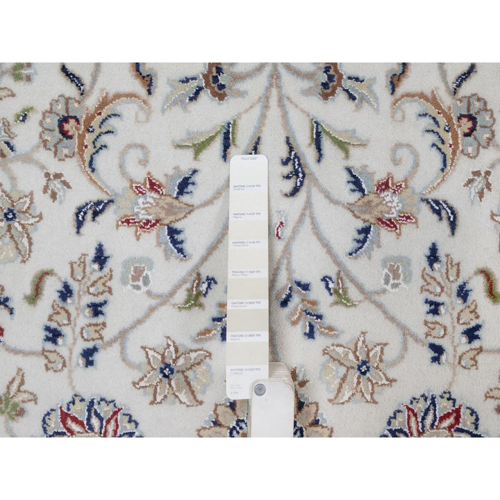 8'1" x 10'2" New Hand Knotted Ivory Wool & Silk Rectangle Oriental Rug - MOA10291645