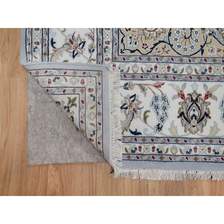 7'9" x 10'3" New Hand Knotted Blue Wool & Silk Rectangle Oriental Rug - MOA10291646