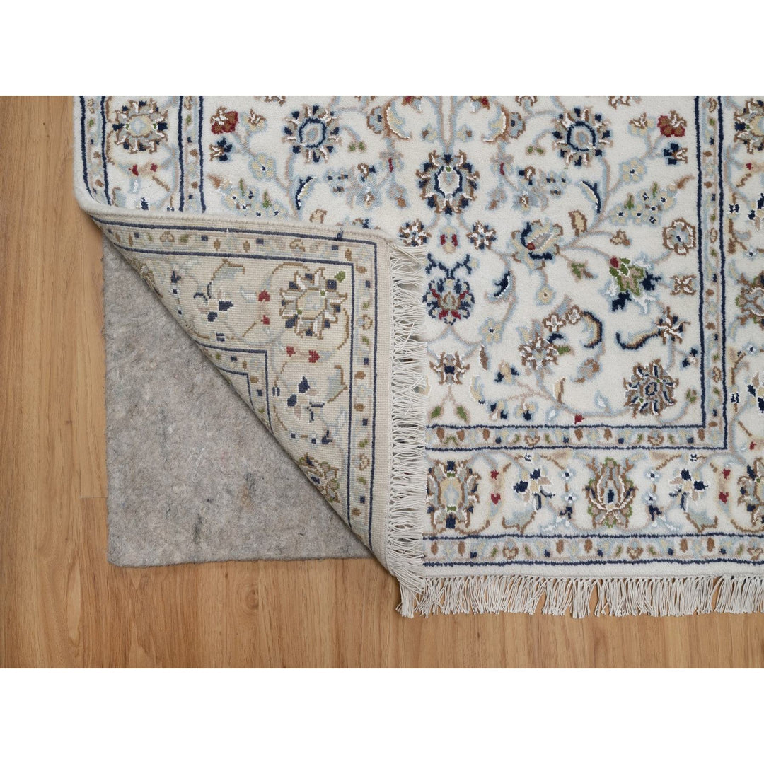 2'9" x 18'0" New Hand Knotted Ivory Wool & Silk Runner Oriental Rug - MOA10291647