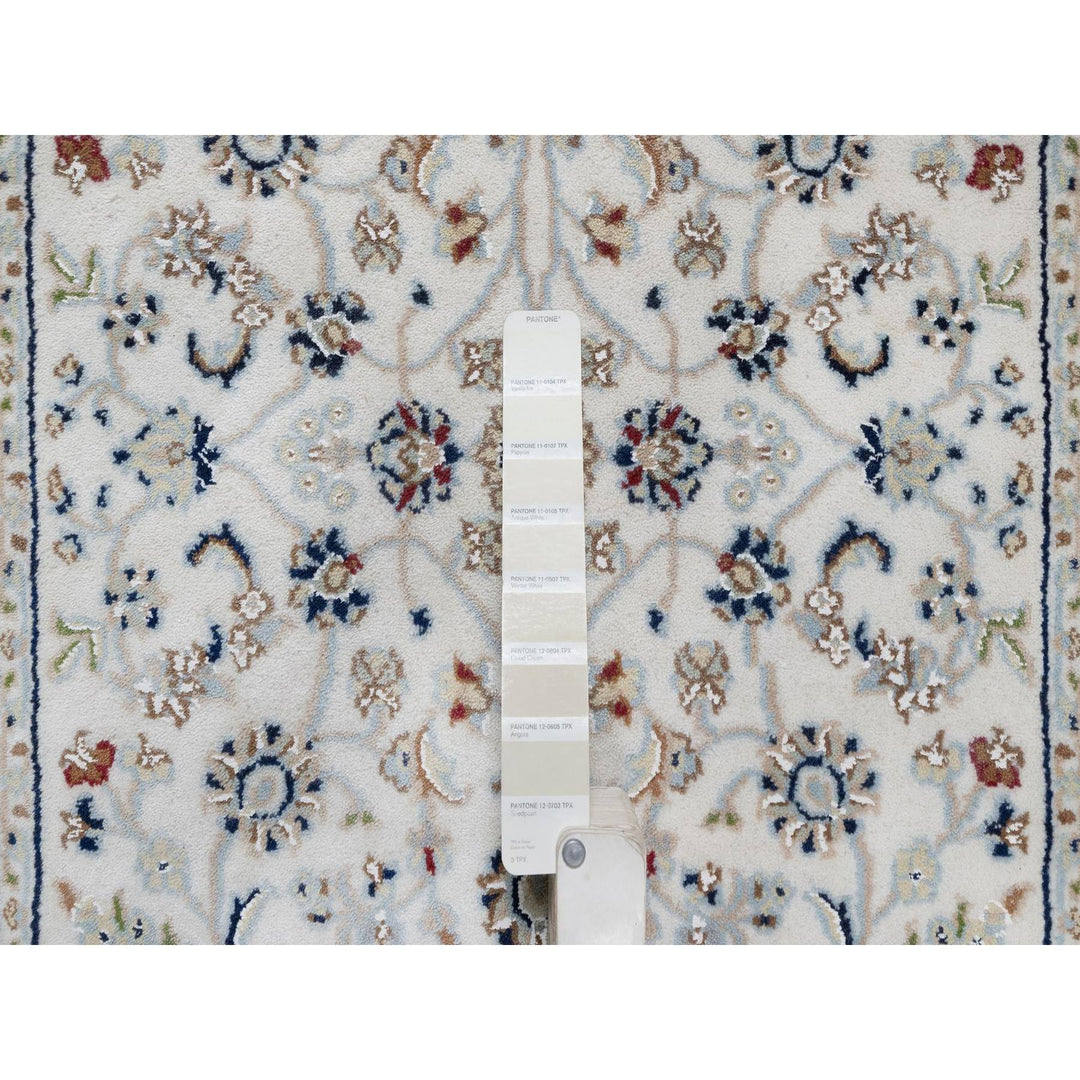 2'9" x 18'0" New Hand Knotted Ivory Wool & Silk Runner Oriental Rug - MOA10291647