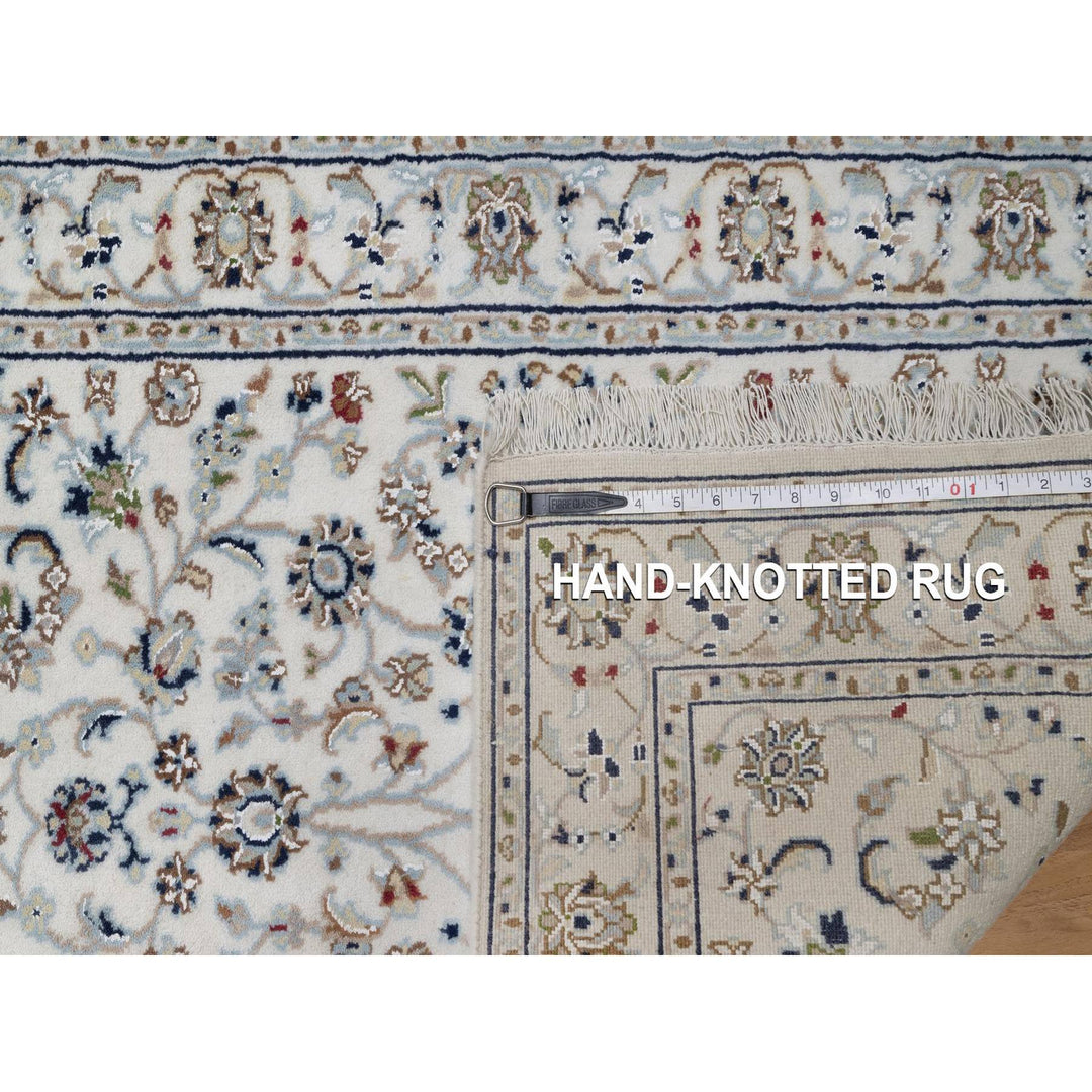2'9" x 18'0" New Hand Knotted Ivory Wool & Silk Runner Oriental Rug - MOA10291647