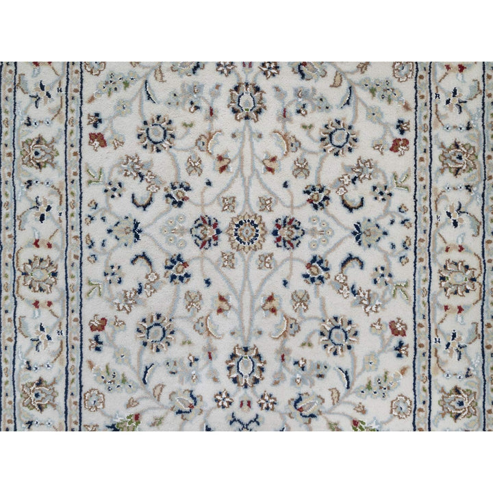 2'9" x 17'11" New Hand Knotted Ivory Wool & Silk Runner Oriental Rug - MOA10291648