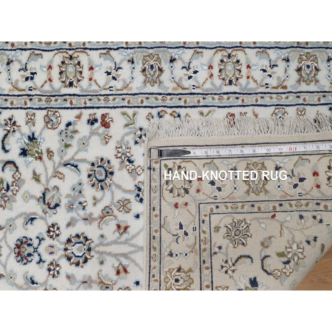 2'9" x 17'11" New Hand Knotted Ivory Wool & Silk Runner Oriental Rug - MOA10291648