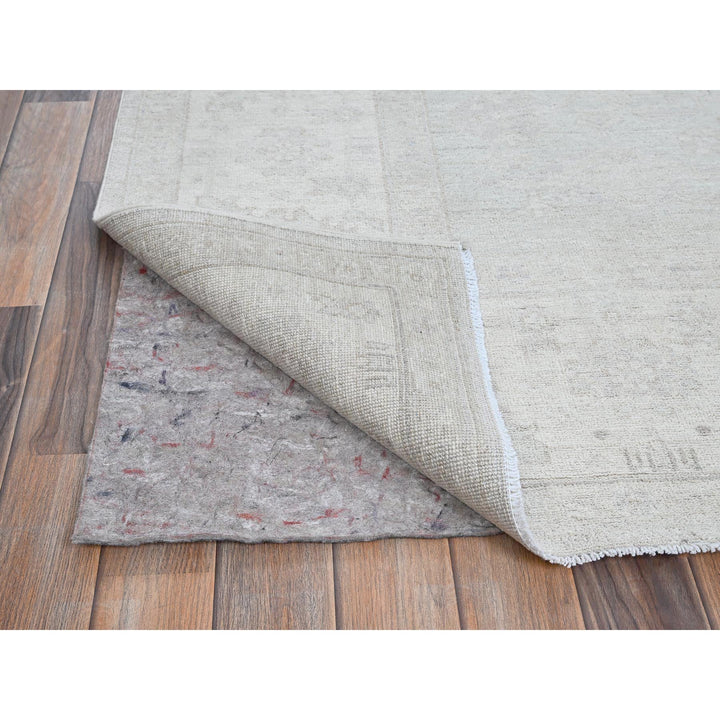 8'0" x 9'9" New Hand Knotted Ivory Wool Rectangle Oriental Rug - MOA102917